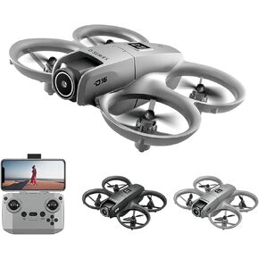 كاميرا D16 Dron مزدوجة عالية الدقة قابلة للطي بدون طيار للتحكم عن بعد مع تحوم بصري تلقائي لتجنب العوائق في الداخل والخارج، هدية للرجال لموسم العودة إلى المدرسة عيد الميلاد والهالوين وعيد الشكر (رمادي) in Kuwait
