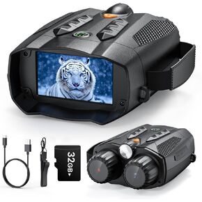 Night Vision Goggles - 4K Night Vision Binoculars with 875 Yards Range,48MP,3 Inch Display,10X Digital Zoom,7-Level IR,32GB Card,5000mAh Battery,Gift&Cool Gadgets for Hunting in Kuwait