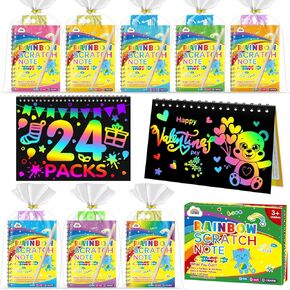 ZMLM Scratch Art Party Favors: 4 Pcs Birthday Gifts Goodie Bags Stuffers Rainbow Scratch Paper Craft Notebooks for Kids 4-8 Classroom Prize Students End School Supplies Toy Girls Boys Return Gift in Kuwait