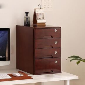 خزانة ملفات سطح المكتب - صندوق تخزين الخشب الصلب ، خزانة درج سطح المكتب ، مع تخزين خزانة الملفات المسطحة ، خزانة خزانة ملفات خشبية/خزانة تخزين سطح المكتب ، 1/2/3/4 طبقة (درج Q2،2) in Kuwait