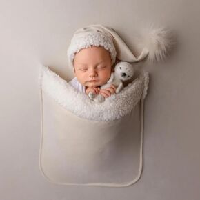 Newborn Photography Blanket Newborn Photography Hat Pocket Beanbag Blanket for Baby Boy Girl Posing Photo Shoot in Kuwait