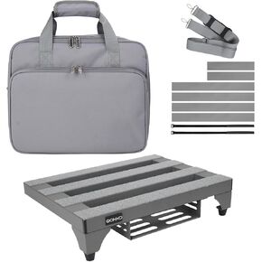 Supper Light Guitar Pedal Board 3.3 lb 22" x 12.6" Aluminum Alloy Pedalboard with Power Supply Bracket (Black) in Kuwait