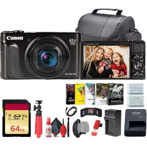Canon PowerShot SX740 HS Lite Edition Digital Camera (Black) + 64GB Memory Card + NB13L Battery + Photo Software + Charger + Card Reader + Soft Bag + Flex Tripod + More (Renewed) in Kuwait