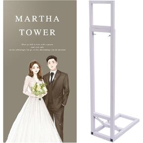 حامل خلفية قوس الزفاف حامل قوس بالون قابل للطي مع ارتفاع قابل للتعديل 76.2 سم، حامل ملصق حديد أبيض قائم بذاته لحفلات الزفاف، الاقتراحات، ديكور كشك الصور in Kuwait