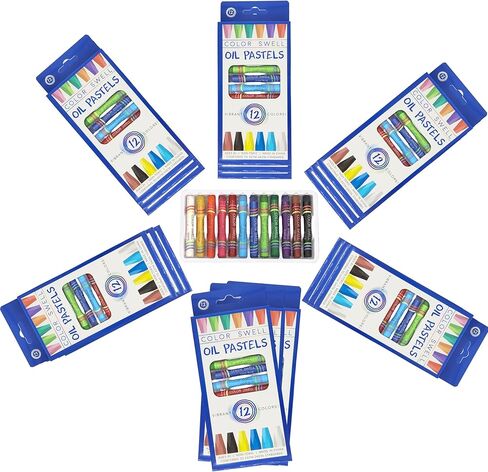 Color Swell Bulk 18 Packs - 12 Oil Pastels per Pack (216 Total) with Round Tips in Saudi Arabia