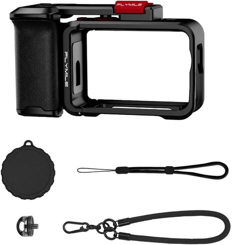 مجموعة تصوير الشوارع مناسبة لـ DJI OSMO Action 6، حافظة واقية من سبائك الألومنيوم للتصوير الفوتوغرافي في الشوارع + غطاء عدسة + حبل يد in Saudi Arabia