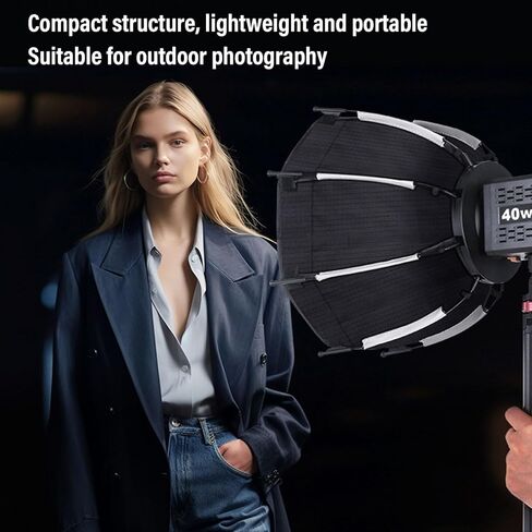 EBTOOLS Softbox، 9.44x11.41in صندوق ناعم مثمن لتركيب COB ملء الضوء، مع شبكة وموزع للتصوير الفوتوغرافي in Kuwait