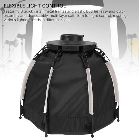 EBTOOLS Softbox، 9.44x11.41in صندوق ناعم مثمن لتركيب COB ملء الضوء، مع شبكة وموزع للتصوير الفوتوغرافي in Kuwait