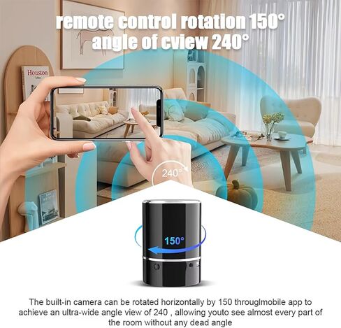 كاميرا مكبر صوت بلوتوث HD1080P، كاميرا مربية مع شبكة WiFi لاسلكية، كاميرات أمنية لمتجر المكاتب المنزلية، كشف الحركة بزاوية واسعة للغاية 240 درجة، مراقبة الأطفال، كاميرا للحيوانات الأليفة مع تطبيق (متضمنة بطاقة SD 32 جيجا) in Kuwait
