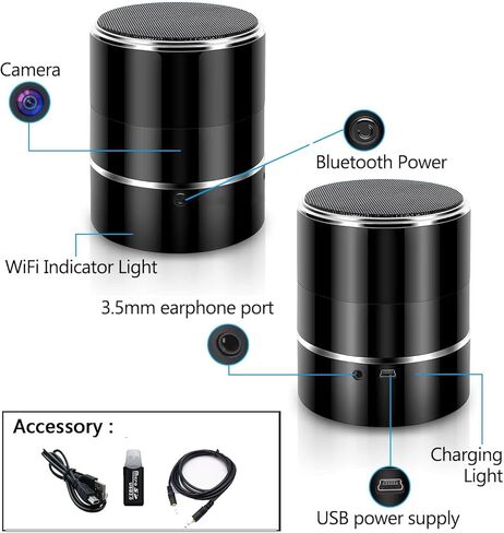 كاميرا مكبر صوت بلوتوث HD1080P، كاميرا مربية مع شبكة WiFi لاسلكية، كاميرات أمنية لمتجر المكاتب المنزلية، كشف الحركة بزاوية واسعة للغاية 240 درجة، مراقبة الأطفال، كاميرا للحيوانات الأليفة مع تطبيق (متضمنة بطاقة SD 32 جيجا) in Kuwait