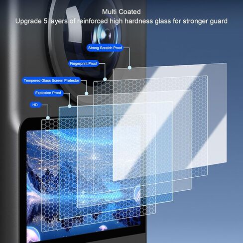 واقي شاشة من الزجاج المقوى PUSOKEI، طبقة حماية صلابة 9H لكاميرا OSMO 360 البانورامية، مقاوم للزيت عالي الدقة، مع التصاق تلقائي بتصميم منحني 2.5D in Saudi Arabia