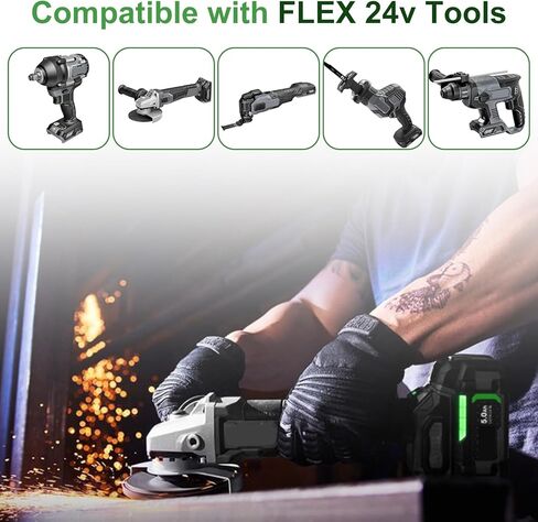 24V Battery for Flex Tools: 6Ah 24 Volt Lithium Battery Replacement for Flex Power Tool Lithium-ion FX0111 FX0121 FX0221 FX0311 FX0331 FX0341 in Kuwait