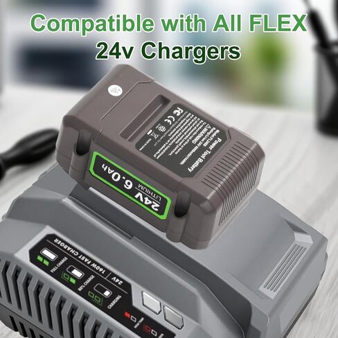 24V Battery for Flex Tools: 6Ah 24 Volt Lithium Battery Replacement for Flex Power Tool Lithium-ion FX0111 FX0121 FX0221 FX0311 FX0331 FX0341 in Kuwait