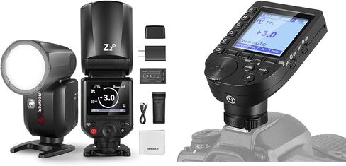 NEEWER Z2-N 2.4G TTL Round Head Flash Speedlite + Upgraded QPRO-N TTL Wireless Flash Trigger Compatible with Nikon Cameras, 76Ws Speedlight with TTL/M Quick TCM Switch 2600mAh Battery Cleaning Cloth in Saudi Arabia