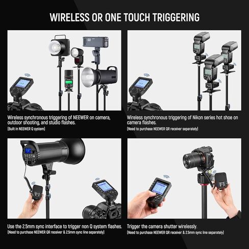 NEEWER Z2-N 2.4G TTL Round Head Flash Speedlite + Upgraded QPRO-N TTL Wireless Flash Trigger Compatible with Nikon Cameras, 76Ws Speedlight with TTL/M Quick TCM Switch 2600mAh Battery Cleaning Cloth in Saudi Arabia