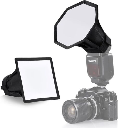 NEEWER Z2-C 2.4G TTL Round Head Flash Speedlite متوافق مع Canon + NS5P Diffuser 2 Pack (5.9 بوصة/15 سم مثمن، 6 بوصة × 5 بوصة مستطيلة) للرأس المستدير، Speedlite مع بطارية 3000 مللي أمبير في الساعة 600 فلاش طاقة كاملة in Saudi Arabia