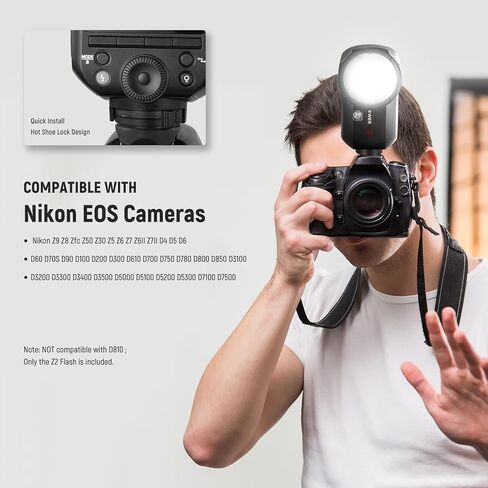فلاش NEEWER Z2-N 2.4G TTL برأس مستدير Speedlite لنيكون + مشغل فلاش لاسلكي QPRO-N TTL مطور، ضوء Speedlight مع بطارية 7.4 فولت/2600 مللي أمبير في الساعة 480 فلاش طاقة كاملة in Saudi Arabia