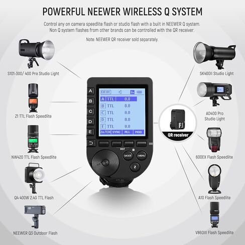 فلاش NEEWER Z2-N 2.4G TTL برأس مستدير Speedlite لنيكون + مشغل فلاش لاسلكي QPRO-N TTL مطور، ضوء Speedlight مع بطارية 7.4 فولت/2600 مللي أمبير في الساعة 480 فلاش طاقة كاملة in Saudi Arabia