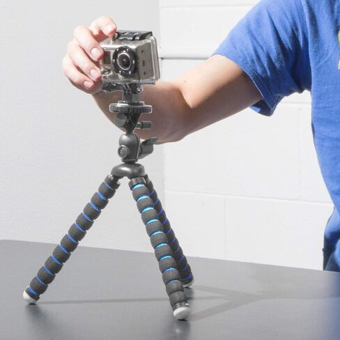 iBOLT Tripod miniPro XL حامل ثلاثي مرن 3 في 1 مقاس 11 بوصة للهواتف الذكية والكاميرات وGoPros - مع حامل للهواتف الذكية ومحول برغي الكاميرا ومحول GoPro in Kuwait