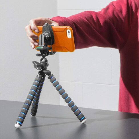 iBOLT Tripod miniPro XL حامل ثلاثي مرن 3 في 1 مقاس 11 بوصة للهواتف الذكية والكاميرات وGoPros - مع حامل للهواتف الذكية ومحول برغي الكاميرا ومحول GoPro in Kuwait