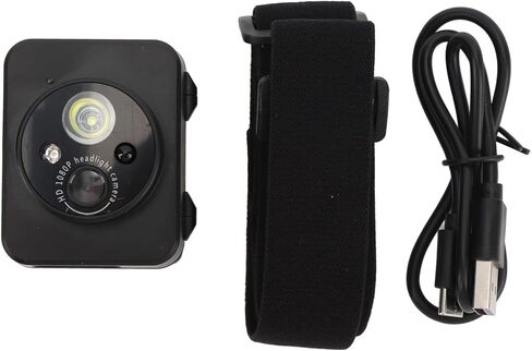Zyyini Head Mounted Action Camera, 1080P Video Recording Camera, 2MP Wearable Body Video with Intelligent Sensing LED Headlamp, for Outdoor Hiking Riding in Saudi Arabia