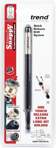 Trend Snappy 150mm Magnetic Bit Holder with Micro Diameter & One Touch Bit Retention, SNAP/BH/OT/A, Silver in Saudi Arabia