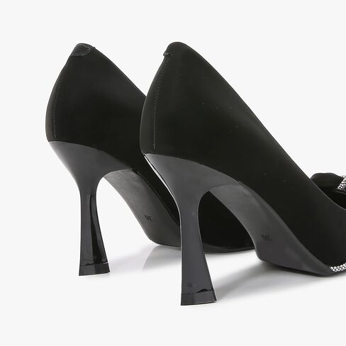 Women's Pointed Toe Stiletto, Rhinestone Knot Dress Pump with Satin Finish in Saudi Arabia
