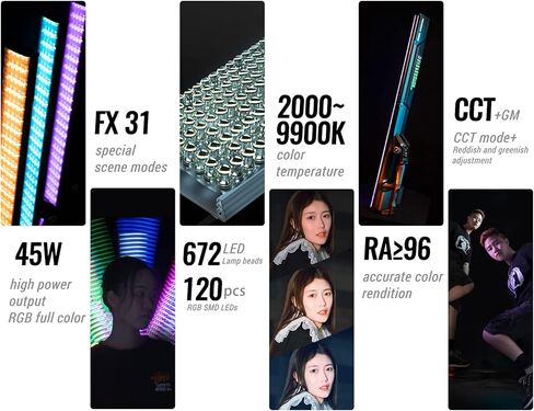 YONGNUO YN660LED Ice Light with Light Stand 9.2ft, RGB Full Color LED Video Light, 45W CRI96 2000K-9900K Adjustable, for Photo YouTube Video Photography in Saudi Arabia