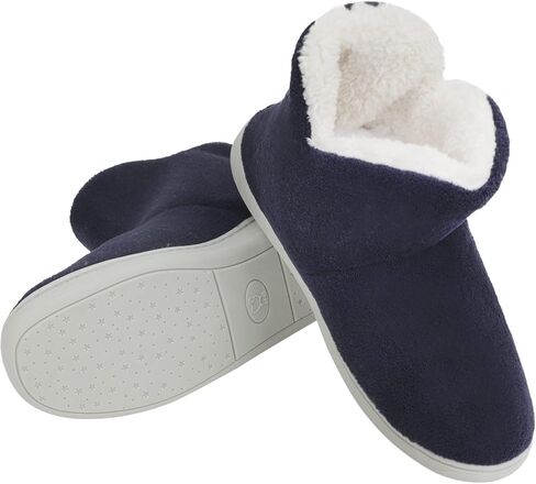 Unisex Winter Plush Slipper Boots Indoor Outdoor Warm Ankle Bootie for Mens Women Thermal Foot Warmer Shoes Cotton Fleece Lining Anti-Slip Sole Booties in Saudi Arabia