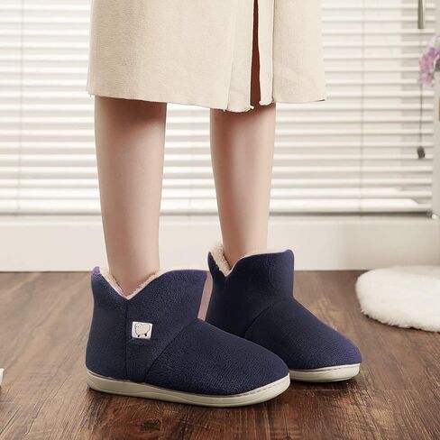 Unisex Winter Plush Slipper Boots Indoor Outdoor Warm Ankle Bootie for Mens Women Thermal Foot Warmer Shoes Cotton Fleece Lining Anti-Slip Sole Booties in Saudi Arabia