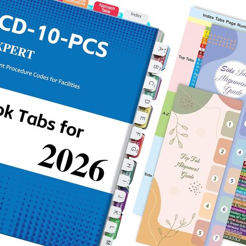 Index Tabs for ICD-10-PCS 2025-AAPC Version, Upgraded Complete Book Tabs Set (Book not Included), Color-Coded Tabs for Every Chapter with Code Ranges, Laminated & Waterproof & Repositionable in Kuwait