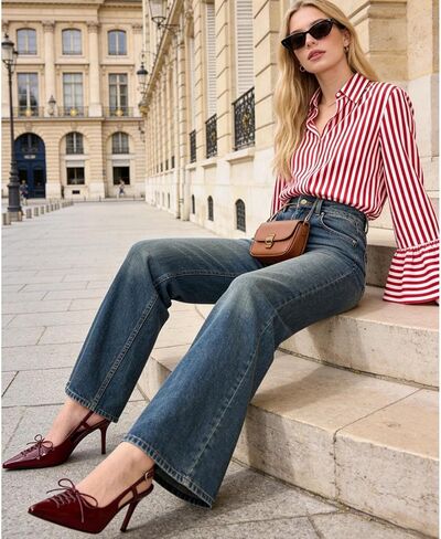 Dsevht Slingback هريرة الكعوب للنساء مرصعة الكعب مضخات أشار مغلقة اصبع القدم الكعوب خمر خنجر مضخات الأحذية in Kuwait
