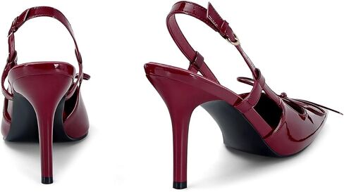 Dsevht Slingback هريرة الكعوب للنساء مرصعة الكعب مضخات أشار مغلقة اصبع القدم الكعوب خمر خنجر مضخات الأحذية in Kuwait