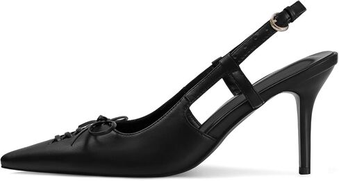 Dsevht Slingback Kitten Heels for Women Studded Heeled Pumps Pointed Closed Toe Heels Vintage Stiletto Pumps Shoes in Kuwait