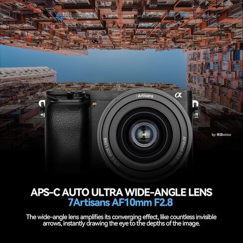 7Artisans AF 10 مم F2.8 APS-C عدسة تركيز تلقائي لسوني E، عدسة واسعة الزاوية متوافقة مع كاميرات Sony E Mount بدون مرآة A7 A7II A7III A7R A7RII A7RIII A7RIV A7S A7SII A7SIII A9 A6400 A6000 A6600 in Saudi Arabia