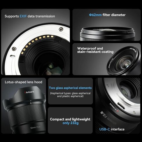 7Artisans AF 10 مم F2.8 APS-C عدسة تركيز تلقائي لسوني E، عدسة واسعة الزاوية متوافقة مع كاميرات Sony E Mount بدون مرآة A7 A7II A7III A7R A7RII A7RIII A7RIV A7S A7SII A7SIII A9 A6400 A6000 A6600 in Saudi Arabia