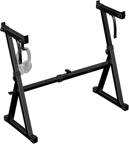 Rhymo Keyboard Stand Double-X, Heavy-Duty, Pre-Assembled Piano Stand for Kids and Adults, 8 Adjustable Digital Piano Stand with Locking Straps Fits 54 61 88 in Saudi Arabia