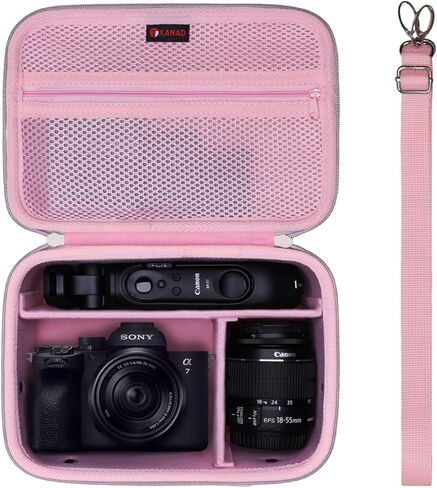 حافظة كاميرا XANAD متوافقة مع كاميرا Canon EOS Rebel T7/R100/R50/R6 MarkII/R50 V/R8/R10/R6 MarkIII/R5 Mark II/RP/R7/5D MarkIV/R5 Canon Sony Panasonic Nikon DSLR بدون مرآة، عدسة، حامل ثلاثي القوائم، وردي in Saudi Arabia