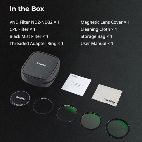 الحزمة: قفص فيديو للهاتف المحمول SMALLRIG لهاتف iPhone 17 Pro 5545+FilMov 67mm حلقة فلتر مغناطيسية 5547+ 5-in-1 مجموعة مرشح عدسة مغناطيسية 67 مم 4726 in Saudi Arabia