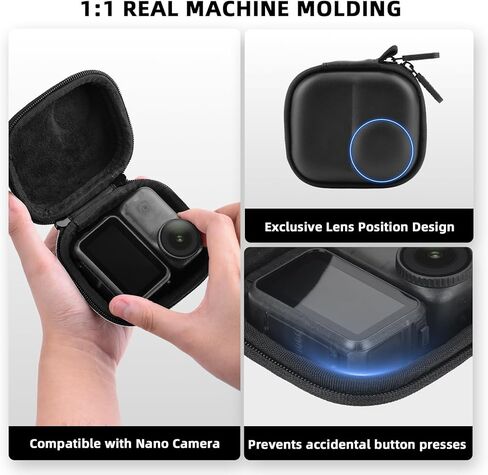 Osmo Nano Carrying Case, Small Portable PU Hard Storage Travel Bag for DJI Osmo Nano, Protective Cover With Carabiner & Wrist Strap Protector Accessories in Saudi Arabia