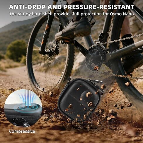 Osmo Nano Carrying Case, Small Portable PU Hard Storage Travel Bag for DJI Osmo Nano, Protective Cover With Carabiner & Wrist Strap Protector Accessories in Saudi Arabia