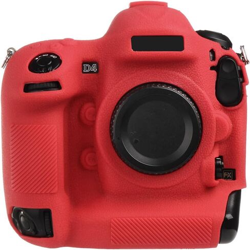 حافظة كاميرا Nikon D4 D4S - غطاء حماية من السيليكون لكاميرات DSLR، قفص قابل للفصل، مقاوم للصدمات، مقاوم للغبار (أحمر) in Saudi Arabia