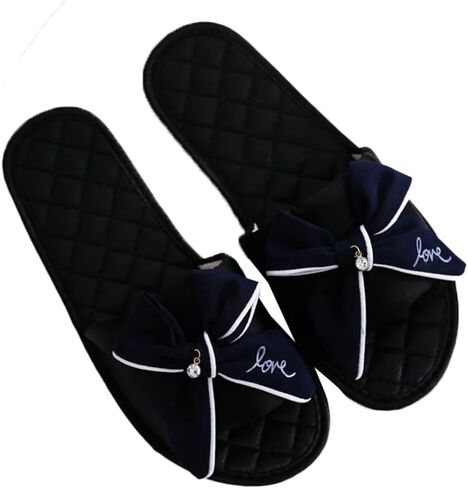Soft Satin Slippers for Women Elegant Bowknot Design Sandals Four Seasons Indoor Outdoor Slippers Non-slip Bedroom Shoes in Saudi Arabia