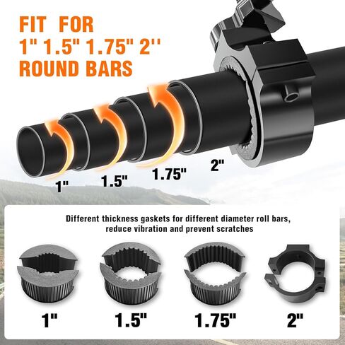 UTV ATV 360° Rotation Camera Mount Holder for Go Pro Hero 9 8 7 6 5 4 SJ DJL for 1'' 1.5'' 1.75'' 2'' Roll Bar Roll Cage Tube Multi-Adjustable 360° Rotation in Saudi Arabia