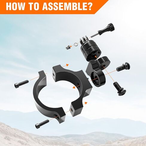 UTV ATV 360° Rotation Camera Mount Holder for Go Pro Hero 9 8 7 6 5 4 SJ DJL for 1'' 1.5'' 1.75'' 2'' Roll Bar Roll Cage Tube Multi-Adjustable 360° Rotation in Saudi Arabia
