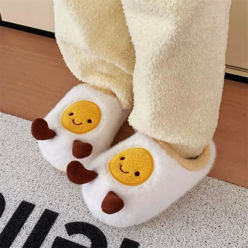 Egg Slippers for Women – Cute Fuzzy House Shoes, Warm Plush Indoor Winter Slippers, Gift for Homebodies in Saudi Arabia