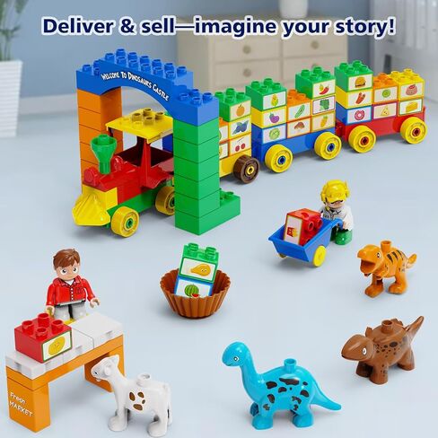 Building Blocks for Toddler (126Pcs) Stacking Toys with 4 Cars, Learning and STEM Fun Montessori Toys, Educational Blocks Age 3+ for Kids Boys & Girls Birthday, Compatible with All Major Brands in Saudi Arabia