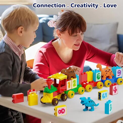Building Blocks for Toddler (126Pcs) Stacking Toys with 4 Cars, Learning and STEM Fun Montessori Toys, Educational Blocks Age 3+ for Kids Boys & Girls Birthday, Compatible with All Major Brands in Saudi Arabia
