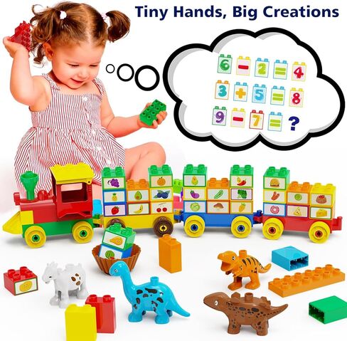 Building Blocks for Toddler (126Pcs) Stacking Toys with 4 Cars, Learning and STEM Fun Montessori Toys, Educational Blocks Age 3+ for Kids Boys & Girls Birthday, Compatible with All Major Brands in Saudi Arabia