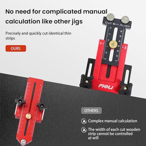 منشار طاولة رفيع مزود ببكرتين - دليل دقيق لقطع الأشرطة الضيقة المتكررة، متوافق مع فتحة U مقاس 3/8 بوصة × 3/4 بوصة ودليل رقص منشار طاولة بفتحة T مقاس 1/4 بوصة × 3/8 بوصة، وأدوات قطع الأعمال الخشبية in Kuwait